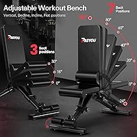 Vista 2 de PASYOU Adjustable Foldable Weight Bench for Home Gym with 660LBS, Workout Bench for Incline Decline Flat Bench Press, Full Body Strength Training