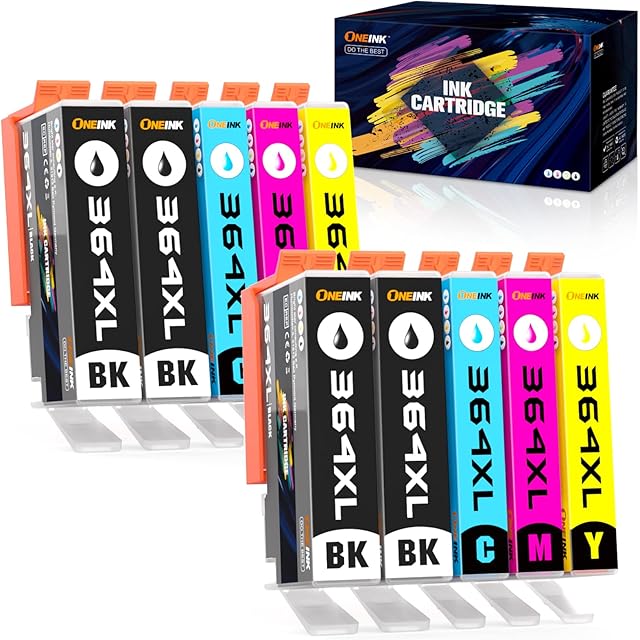 10Pack ONEINK 364xl Replacement Ink Cartridge for HP 364 364xl, Premium High Yield 364xl Cartridge Multipack for Deskjet 3070A Photosmart 5520 5510 5525 6510 6520 7510 7520 B8550 C5380 OfficeJet 4620