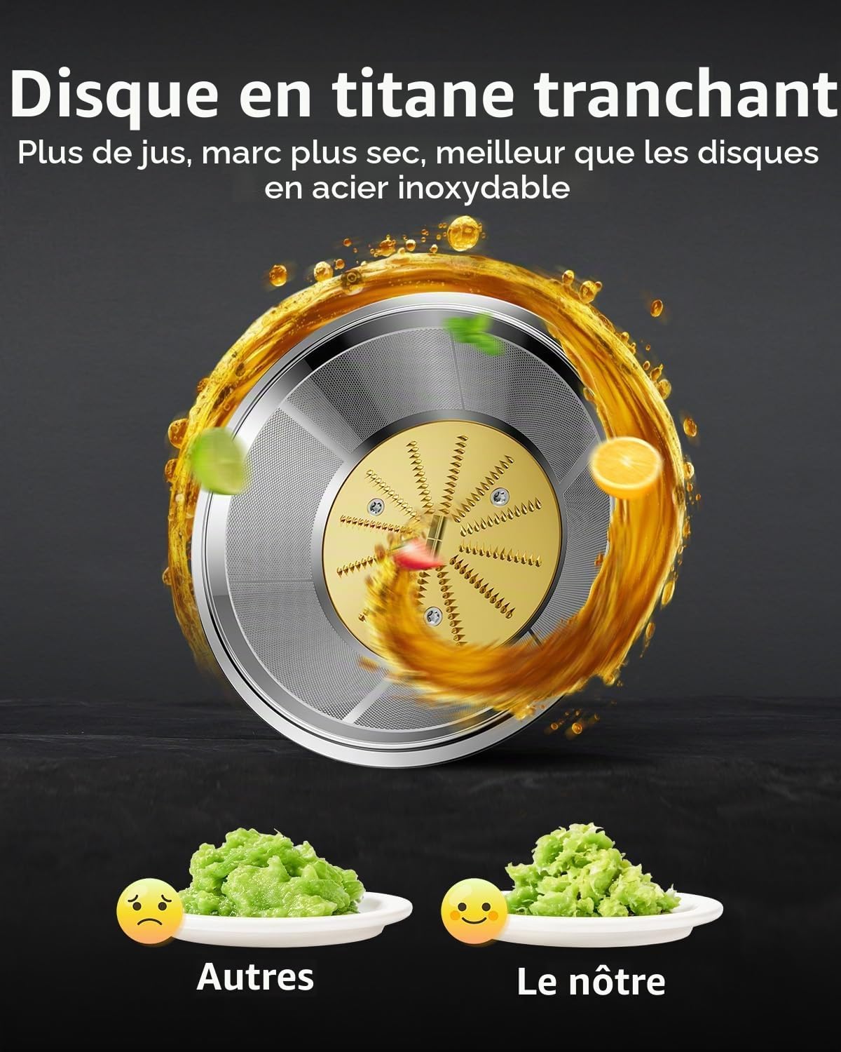 GDOR Centrifugeuse 1300 W avec baie de remplissage extra large de 81 mm - Grand pichet de 1,25 l - Centrifugeuse pour légumes et fruits - Haut rendement de jus - 3 vitesses - Nettoyage facile - Brosse