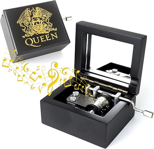 Vista 35 de ROSIKING Wooden Music Box Hand Crank Classic Musical Boxes Christmas Birthday Valentine's Day Gifts Plays Howl's Moving Castle-Merry Go Round of