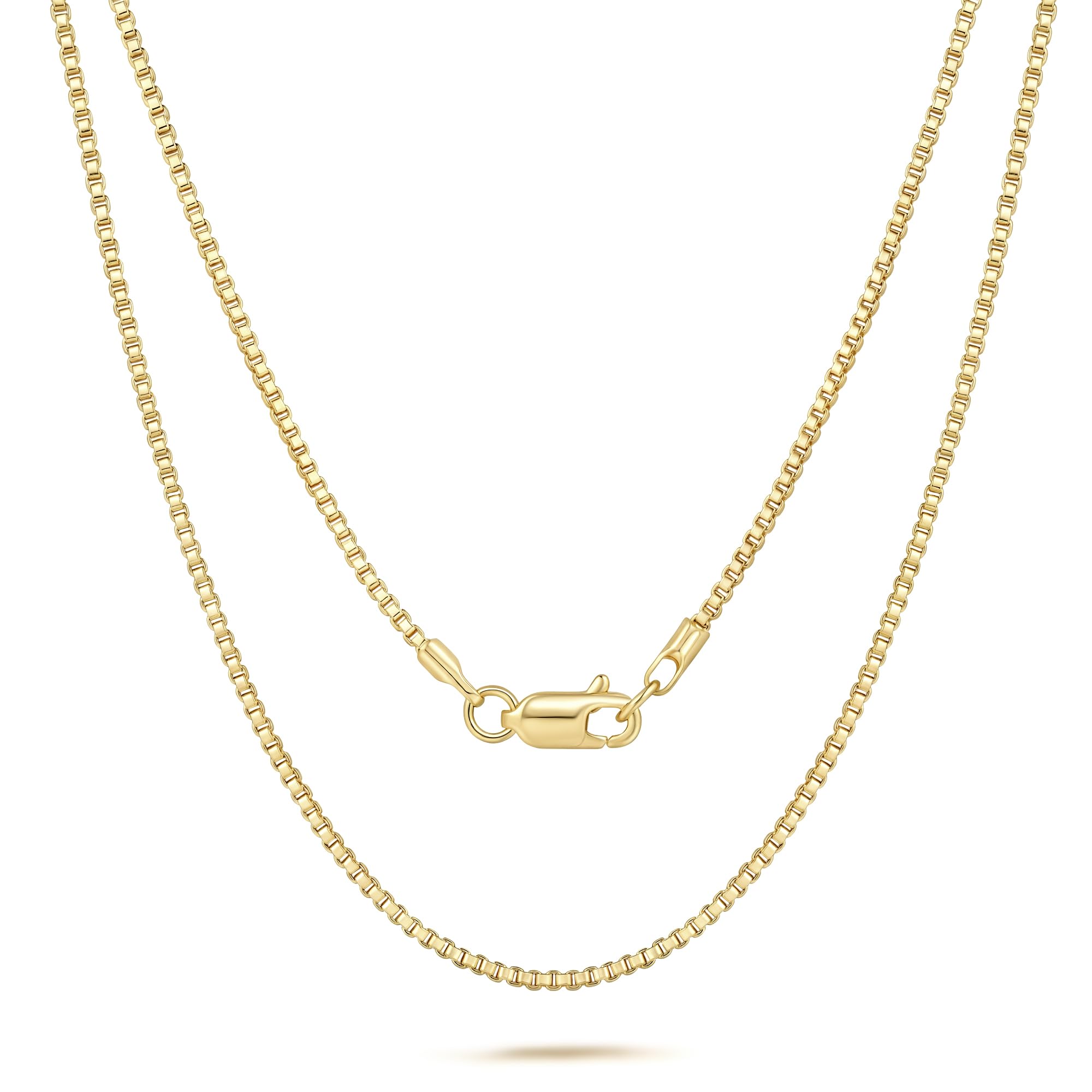Collane da donna in oro 14 carati da 1,0/1,1/1,2/1,3 mm, catena in oro da donna, collana a catena veneziana in oro da donna, struttura classica con look lucido, collana a catena sottile da
