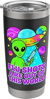 Funny flu shot alien Retro Syringe medical nursing vaccine Stainless Steel Insulated Tumbler