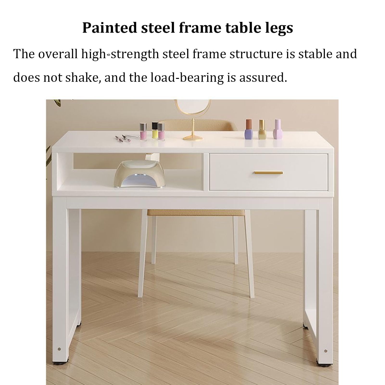 Estación de Mesa de Uñas de Manicura de Madera,Escritorio de Arte de Uñas de SPA Salón Profesional Simple Moderno con Cajones de Almacenamiento,estación De Maquillaje Estación de Trabajo Belleza