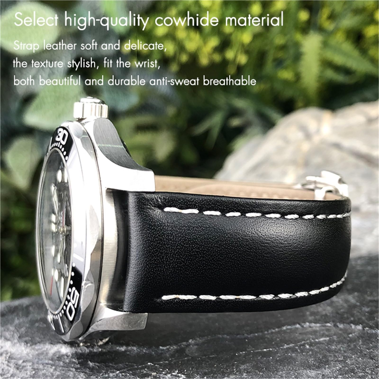 Bracelets en cuir 18 mm 19 mm 20 mm 21 mm 22 mm pour bracelet Omega montre bracelet noir bleu marron