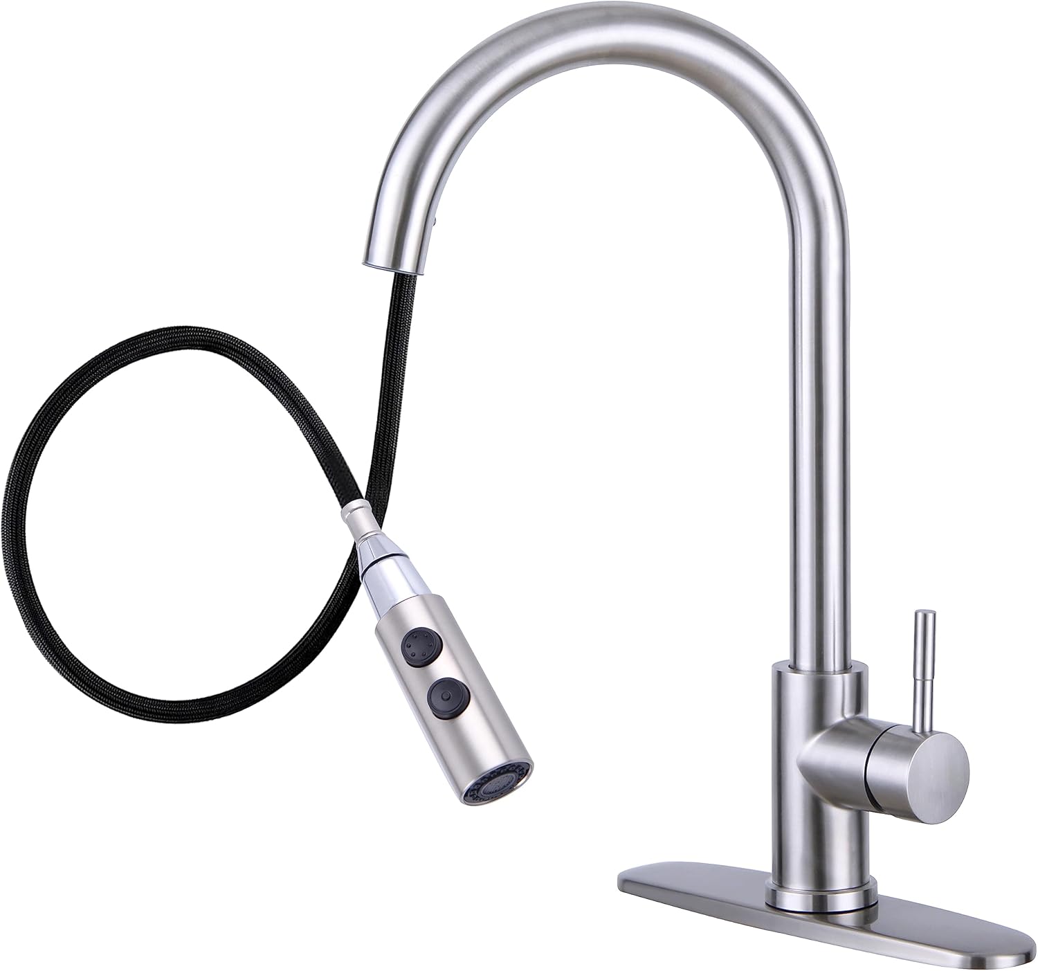 WoenFlow Kitchen Faucet with Pull Down Sprayer, High Arc Single Handle