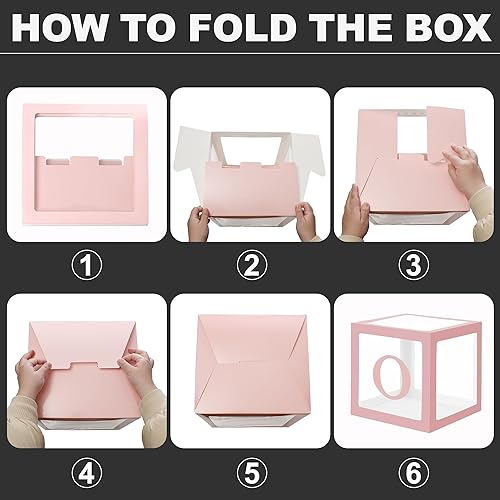 Miniatura 3 de HPLYEL Una caja para el primer cumpleaños, 3 cajas de globos para decoración de cumpleaños de baby shower con una letra para niños y niñas de 1 año,