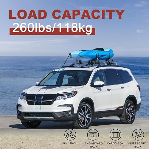 Miniatura 3 de Barras transversales de techo resistentes de 220 libras para Honda Pilot 2016-2022, barras transversales de aluminio para techo, cesta de carga,