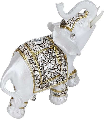 Vista 23 de Animal Elephant Statue Decoration, Wealth Lucky Elephant Figurine, Lucky Elephant Figurine Home Office Decor (Golden Porcelain Medium