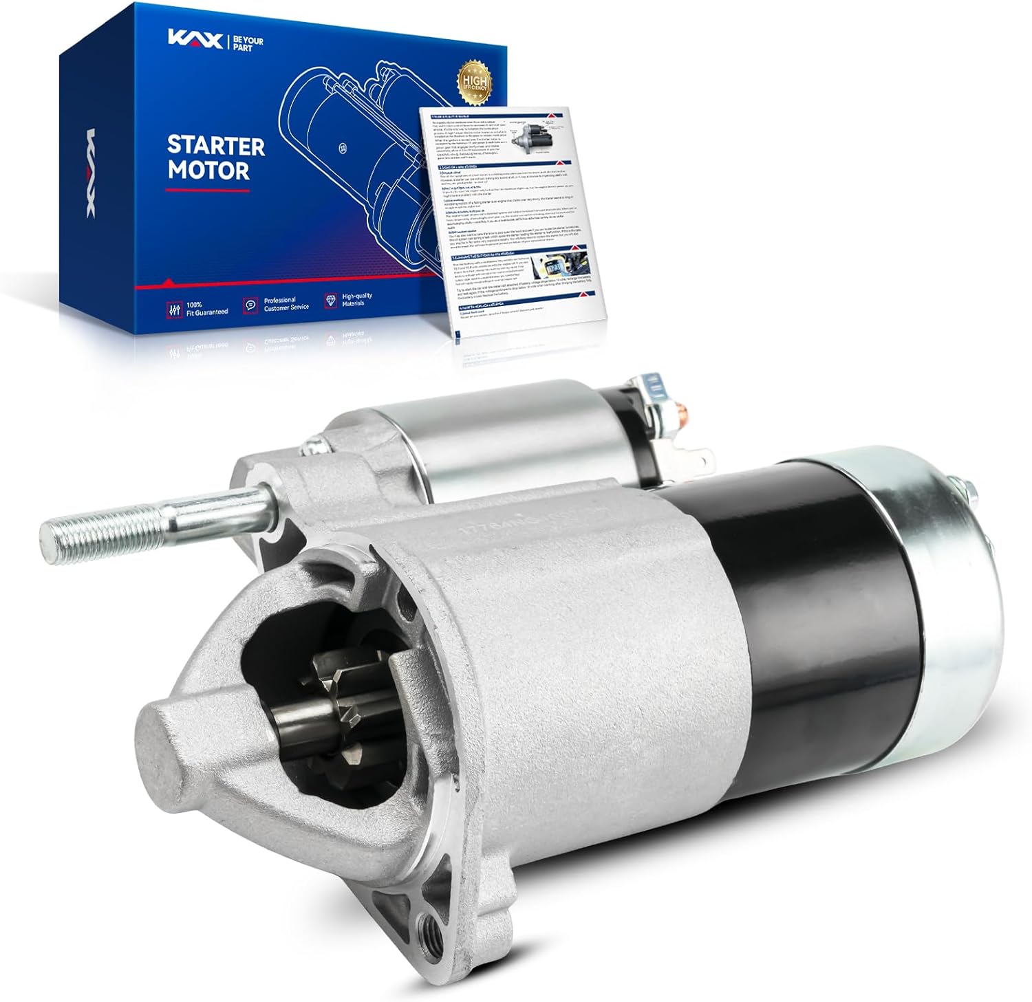 KAX 17764N Starter Motor Compatible with Hyundai,Kia for Santa Fe, Sonata,Tucson, Sedona, Optima, Tiburon, XG350, Amanti, XG300 OE#3610037210, 17764, TM000A14401, 17764N, 3610037210RU