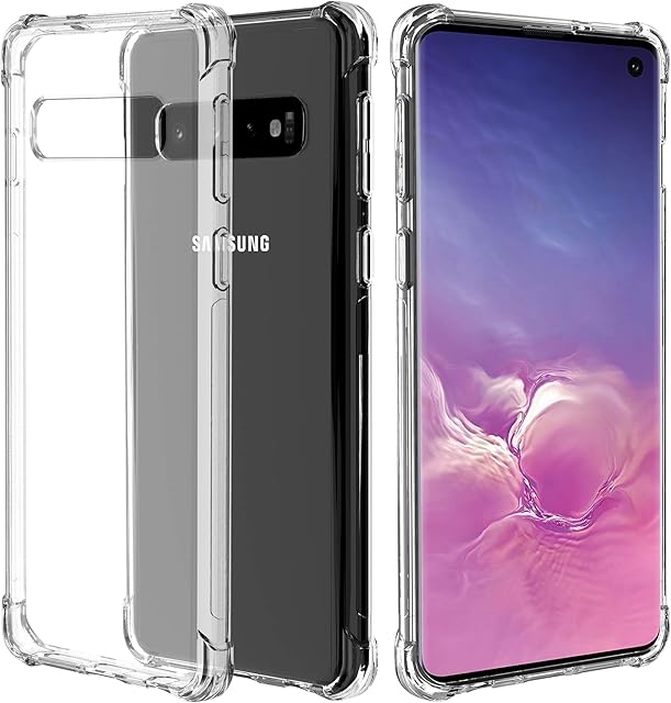 Migeec For Samsung Galaxy S10 Plus Case - Crystal Clear Hybrid Material Covers Air Cushion Gel Bumper Technology Full Protection Phone cases for Samsung Galaxy S10 Plus / S10+