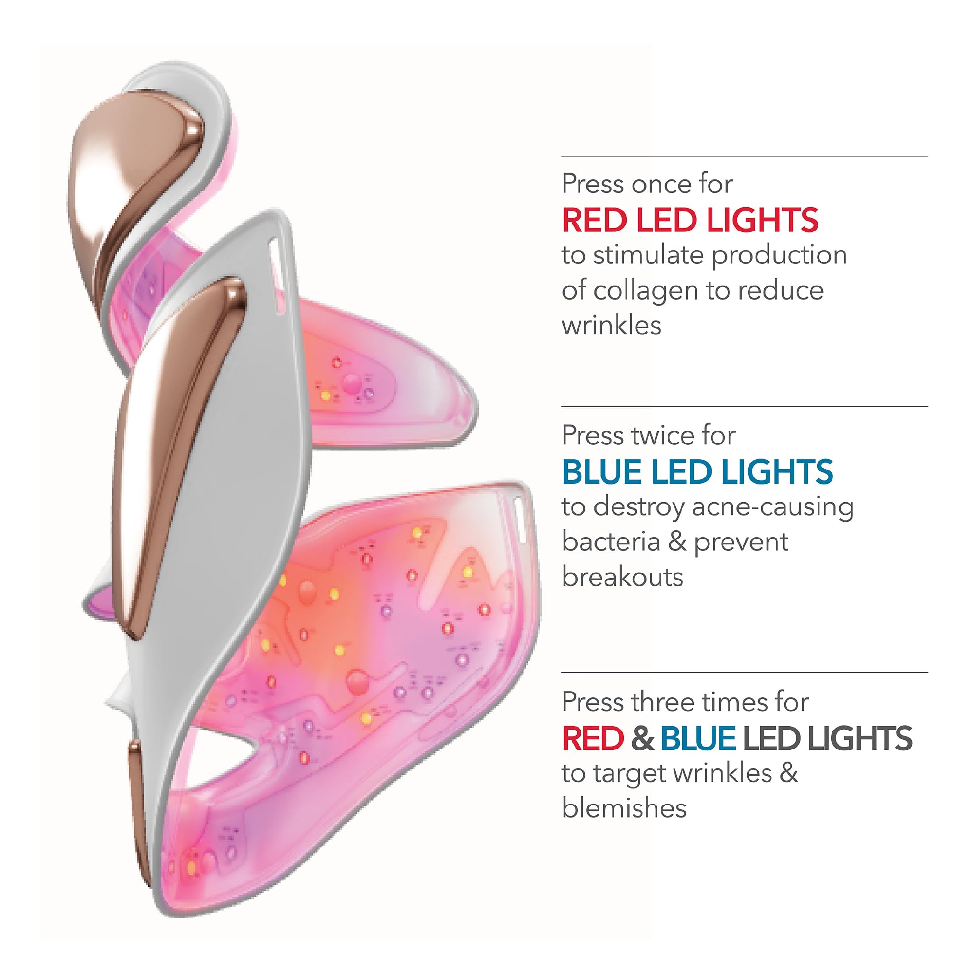 Dr. Dennis Gross DRx SpectraLite FaceWare Pro – LED Face Mask for Skin Rejuvenation with Dual Red & Blue Light Therapy, FSA HSA Eligible: Pink + Brighten Firm Kit