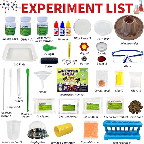 Vista 2 de Kit de ciencia con 52 experimentos de laboratorio científico y actividades STEM para niños, kits de ciencia para niños de 3 a 5 años, 6-8, 8 a 12