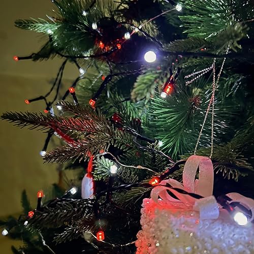 Miniatura 41 de OZS Paquete de 240 luces solares LED para exteriores, impermeables, luces solares de Navidad para exteriores, alambre verde, árbol eléctrico, luz