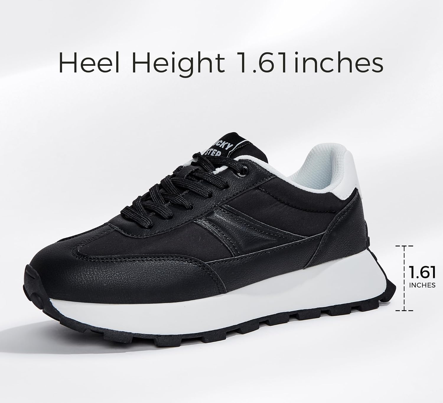 LUCKY STEP Women's Platform Retro Sneakers Classic Trainers Casual Footwear Tennis Running Chunky Lace-up Stylish Walking Shoes - Image 6