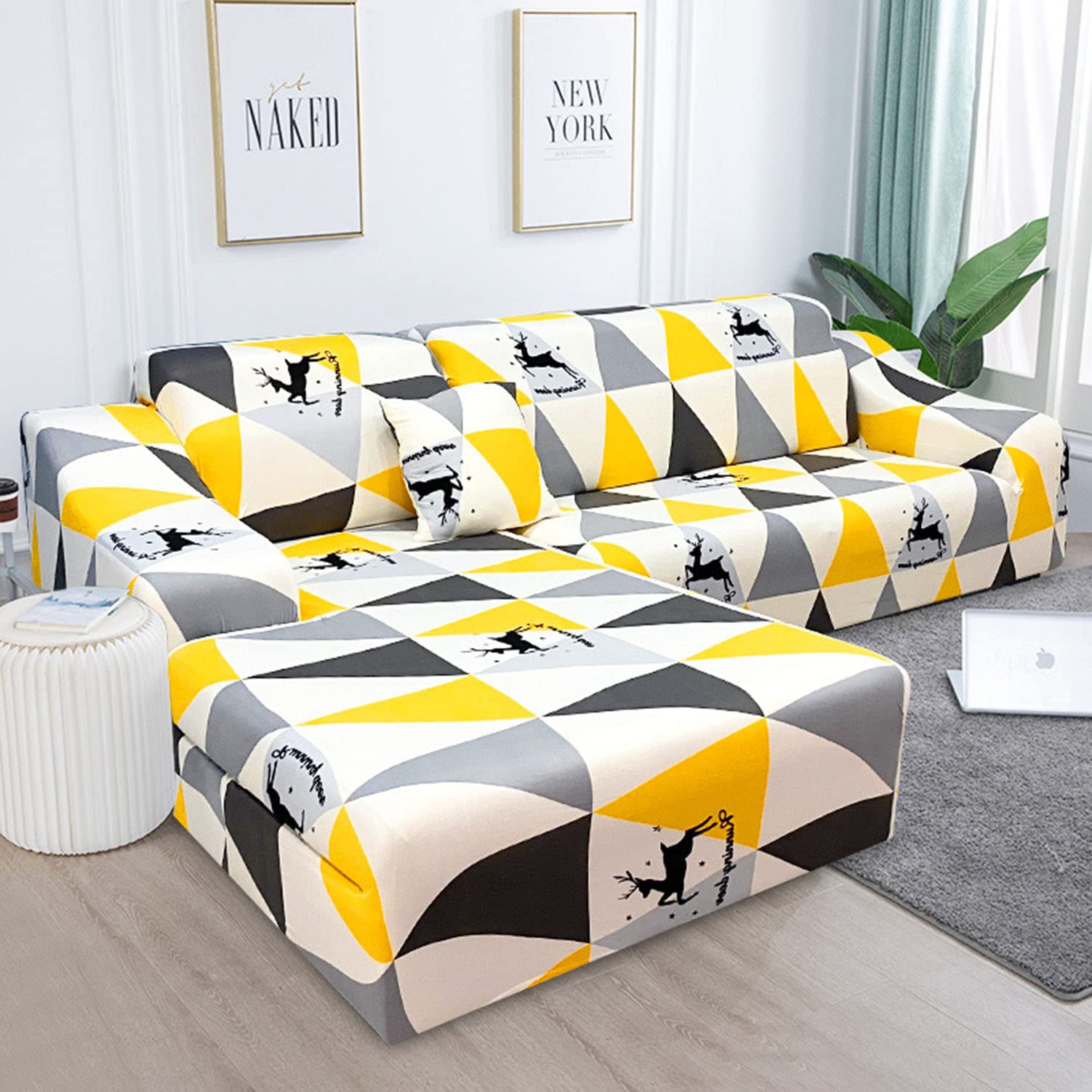 Housse de canapé modulaire contre usure protection meubles extensible L