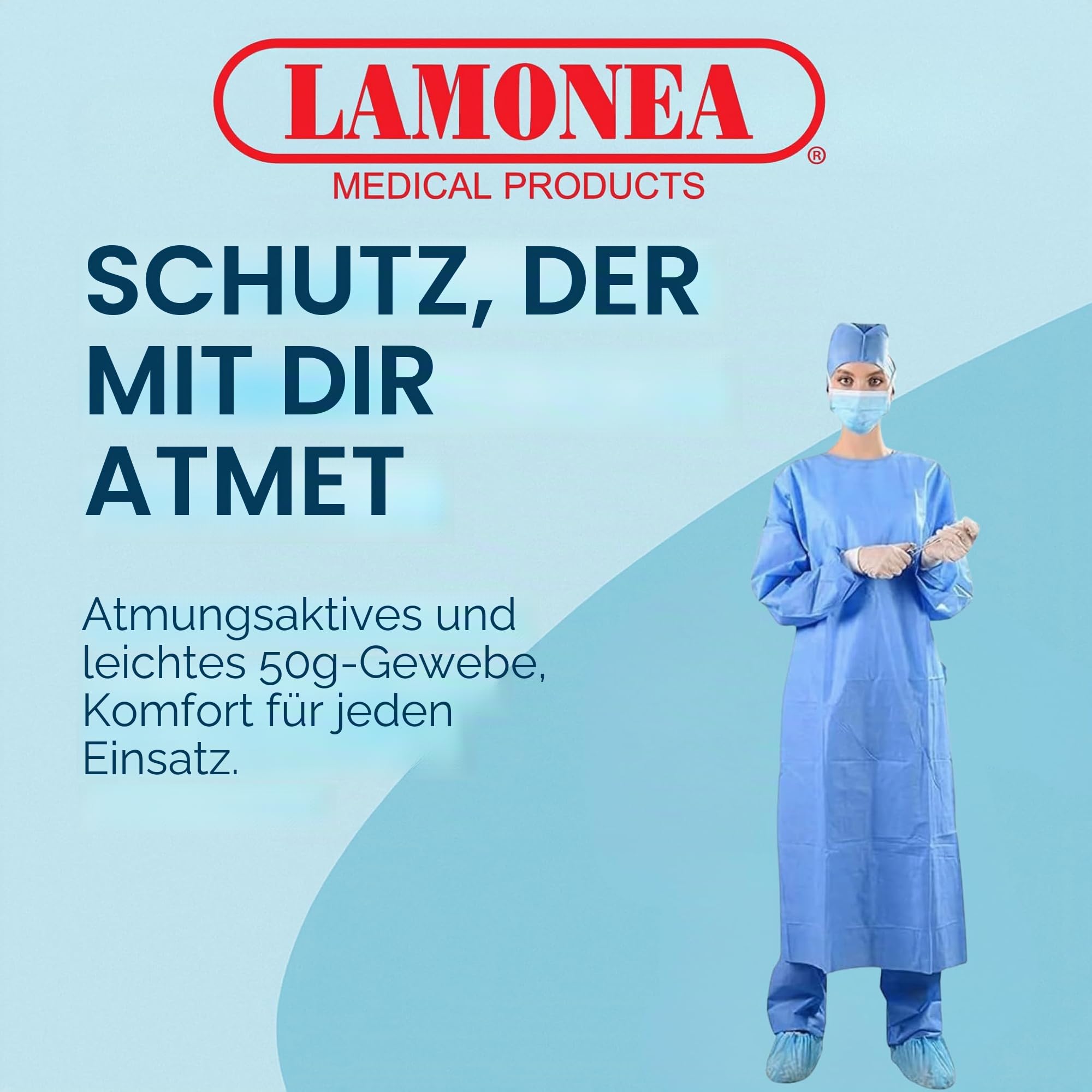 30 sterile chirurgische Hemden Standard Hellblau CE-zertifiziert - Einwegkittel, atmungsaktiv, maximaler Schutz - 2 Handwaschtücher enthalten - Verschiedene Größen (XL) - FGSG-SM40XL