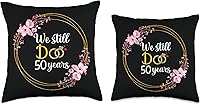 Vista 3 de Cojín para 50 aniversario de pareja con 50 años de matrimonio, 50 aniversario de boda, 17.7 x 17.7 in, multicolor
