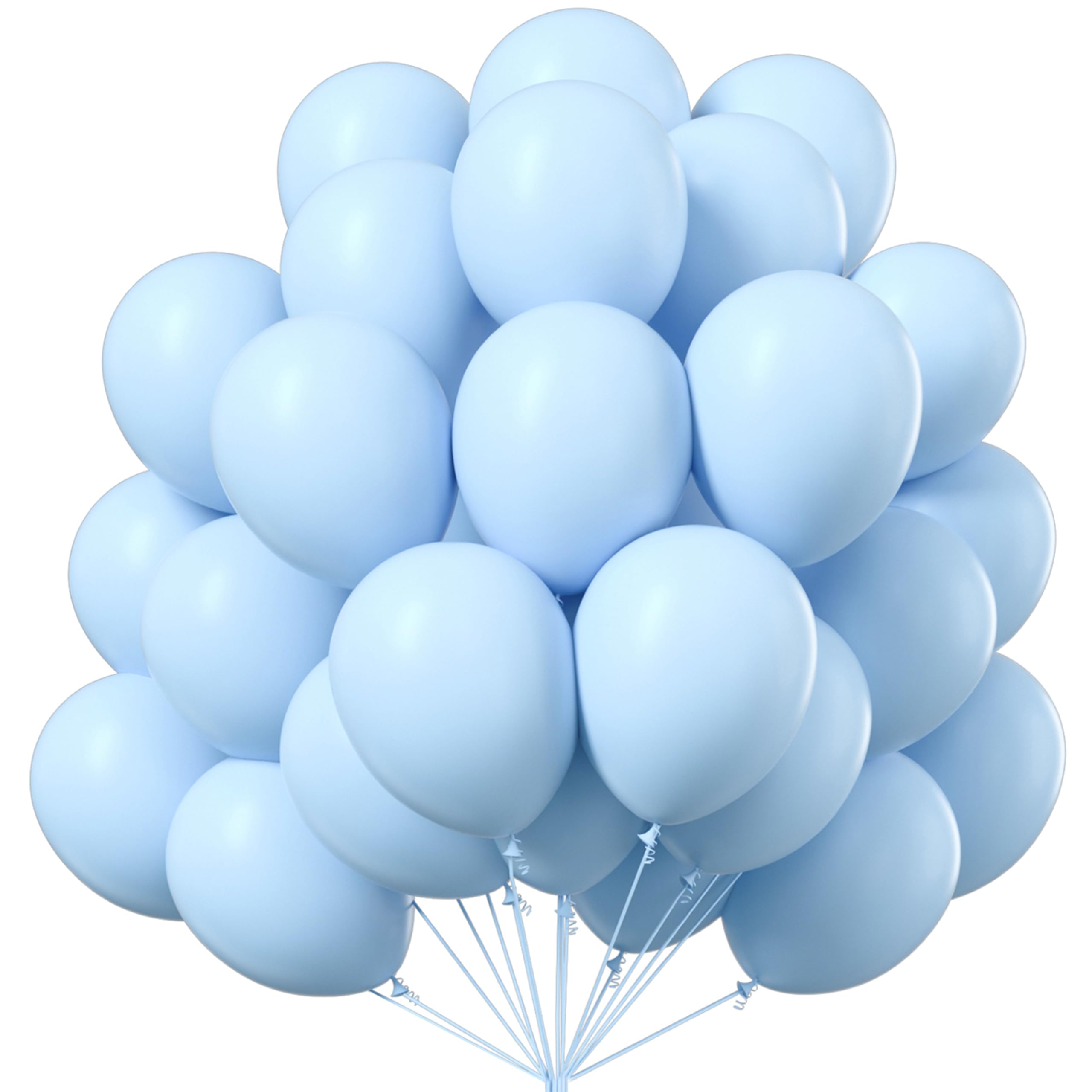 PartyWoo Baby Blue Balloons 100pcs Light Pastel Sky Aqua Blue Color 12 Inch | Balloons for Graduation Baby Shower Gender Reveal Weddings Easter Birthday Bachelorette Party Decorations Blue-Q13