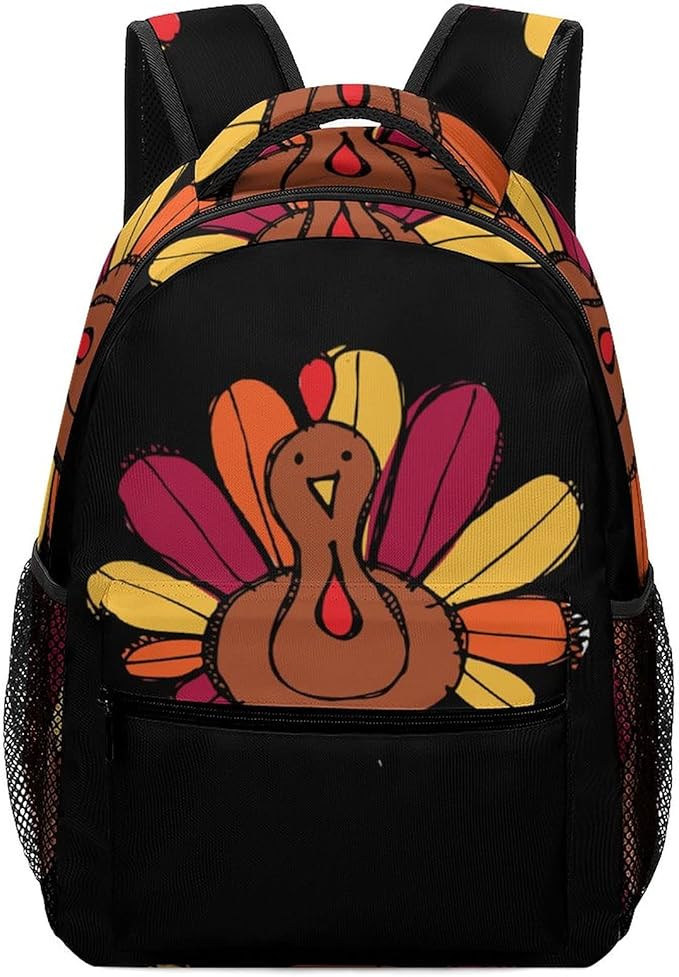 Cute Thanksgiving Turkey Large Capacity Backpack Kids' School bag