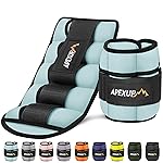 APEXUP 10lbs/Pair Adjustable Ankle Weights for Women and Men, Modularized Leg Weight Straps for Yoga, Walking, Running, Aerobics, Gym (Pastel Blue)