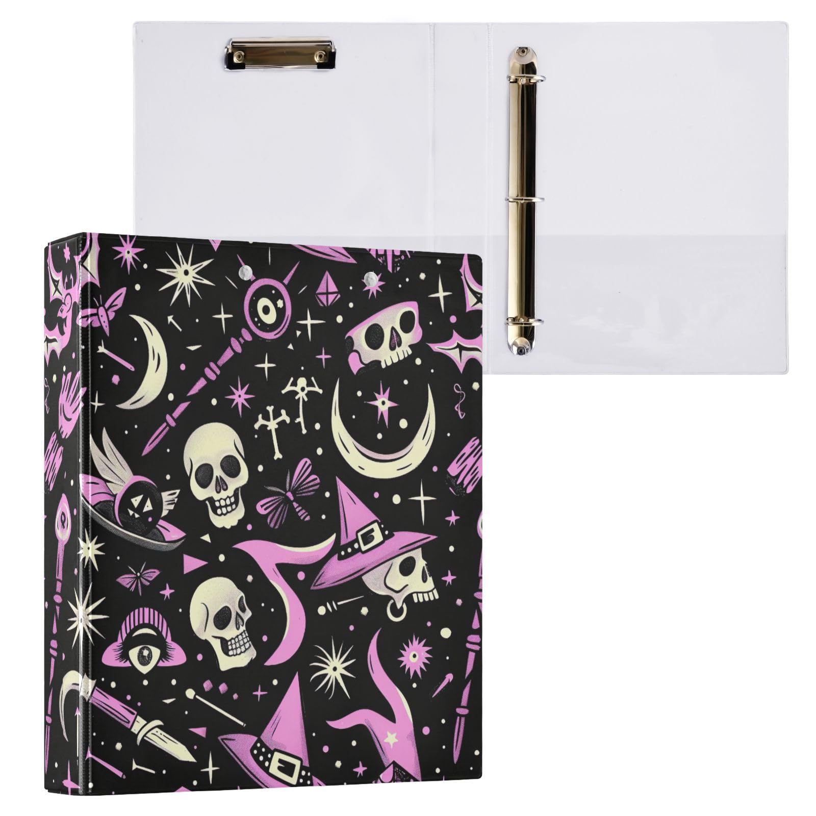 Raccoglitori a 3 anelli, 3,8 cm, motivo cartoni animati, rotondi, con clip in metallo, organizer per casa e ufficio, confezione da 2