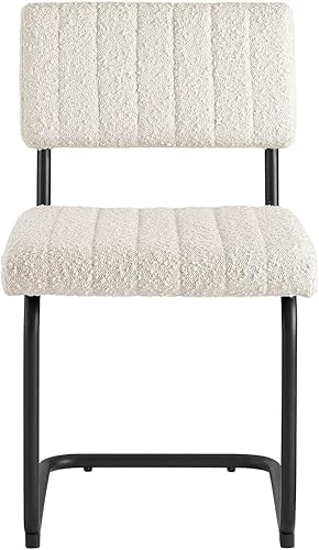 Miniatura 6 de Modway EEI-6469-BLK-IVO Parity Boucle - Juego de 2 sillas auxiliares de comedor, color negro y marfil