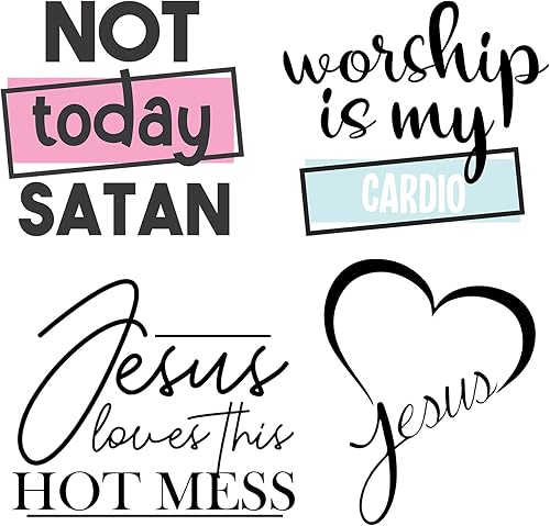 4 calcomanías para planchar con texto en inglés Not Today Satanás para ropa, parches para planchar, calcomanías de transferencia de calor para