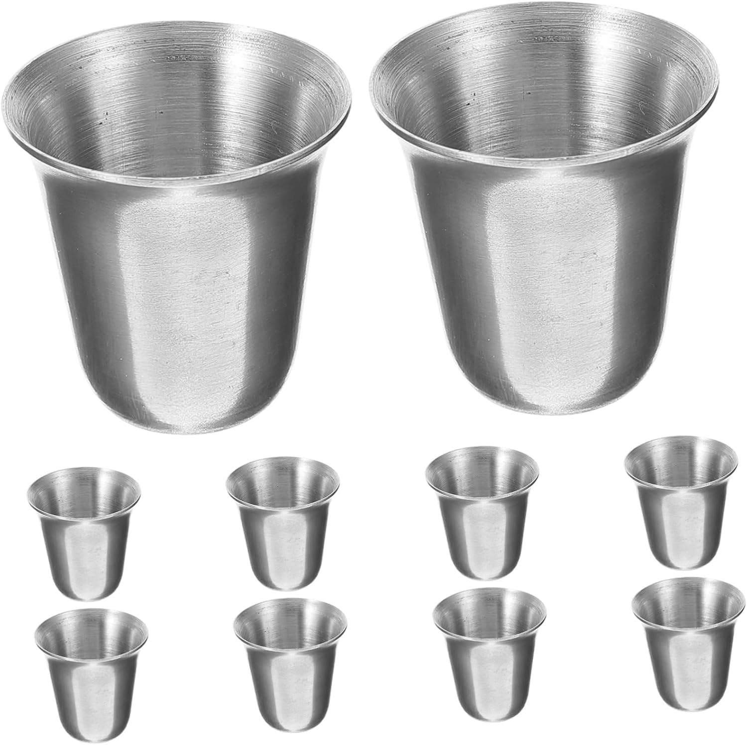 5sets Church Communion Supplies Metal Religious Cups Stackable Stainless Steel Mugs 10pcs*5