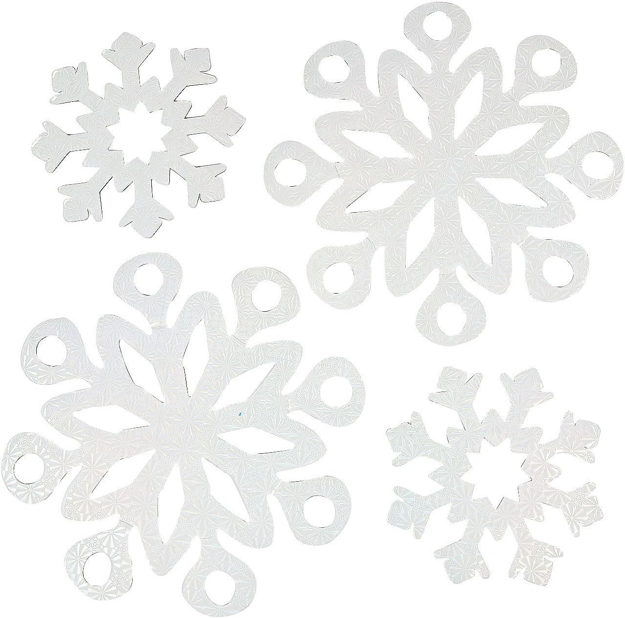 Amazon.com: Fun Express - Iridescent Snowflake Cutouts (6pc) for Winter ...