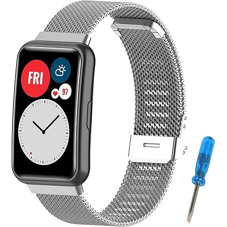 SenMore Cinturino Compatibile con Huawei Watch Fit e Huawei Watch Fit  Elegant e Huawei Watch Fit New Cinturini di Ricambio in Metallo in Acciaio  Inossidabile : Amazon.it: Elettronica