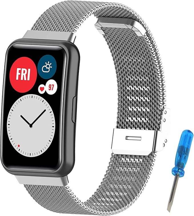 SenMore Cinturino Compatibile con Huawei Watch Fit e Huawei Watch Fit  Elegant e Huawei Watch Fit New Cinturini di Ricambio in Metallo in Acciaio  Inossidabile : Amazon.it: Elettronica
