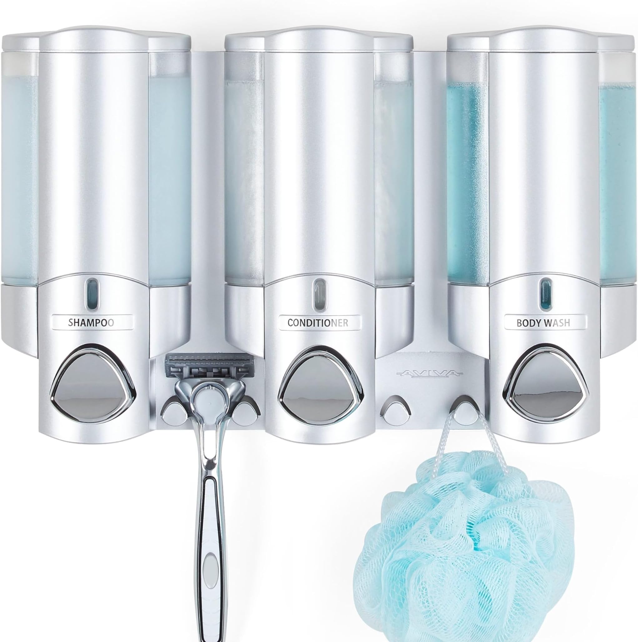 Aviva Better Living Three Chamber Dispenser, Satin