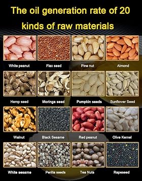 oil extraction machine1000W automatic oil press, household/commercial oil press, olive oil press suitable for walnuts and other nuts