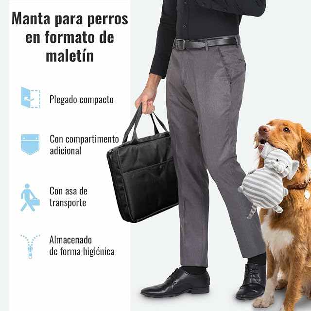 Foto 5 de 8 de achilles Manta de viaje para perros, manta para perros con suave piel de cordero de imitación