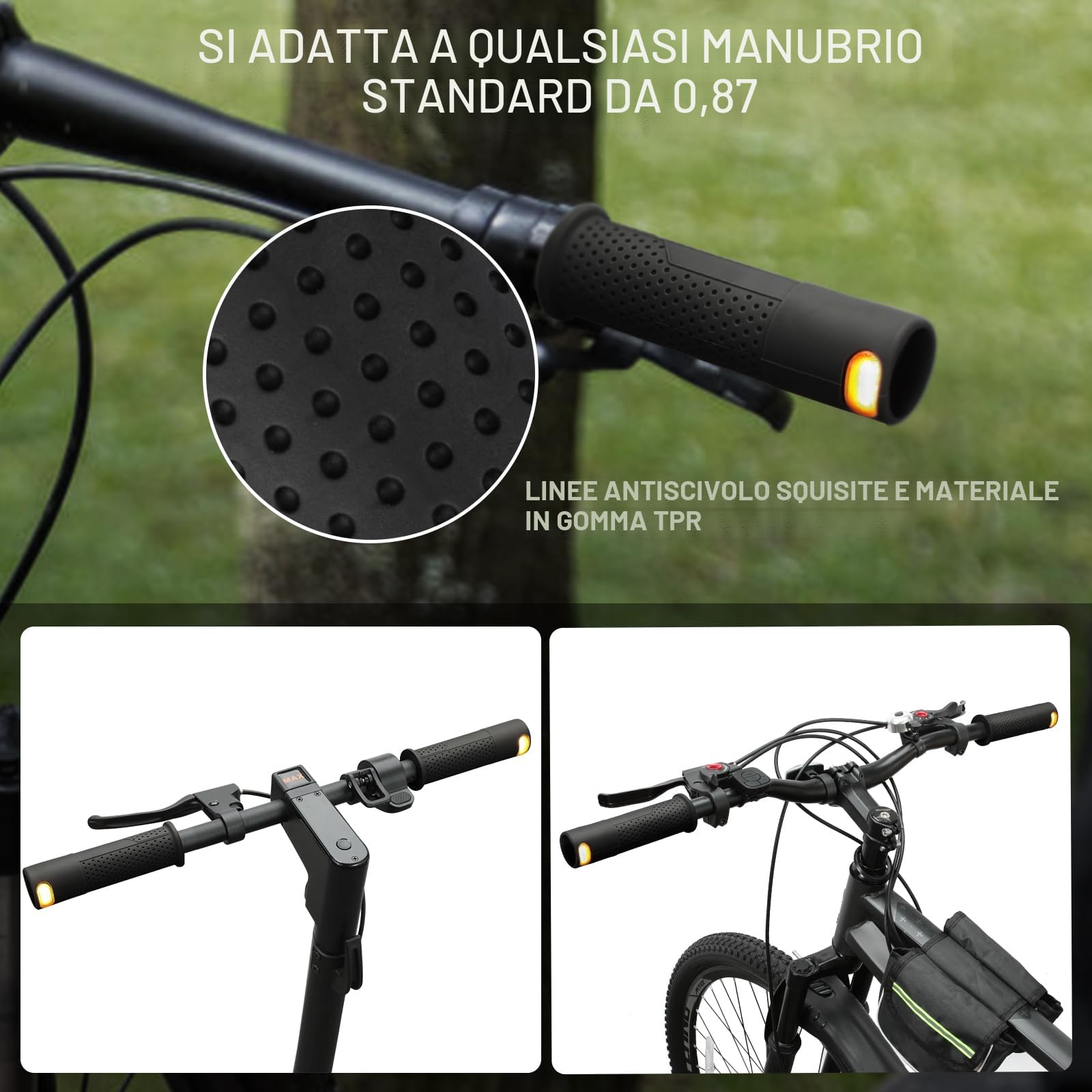 RUISHIKA E Scooter Freccia con Maniglia, Scooter Lampeggiante Maniglia Luce di avvertimento Doppio Flash Luce Posteriore con Xiaomi M365/Pro2/1S Ninebot ES1 ES2 ES4 G30 Soft Handlebar Grips, Accessori