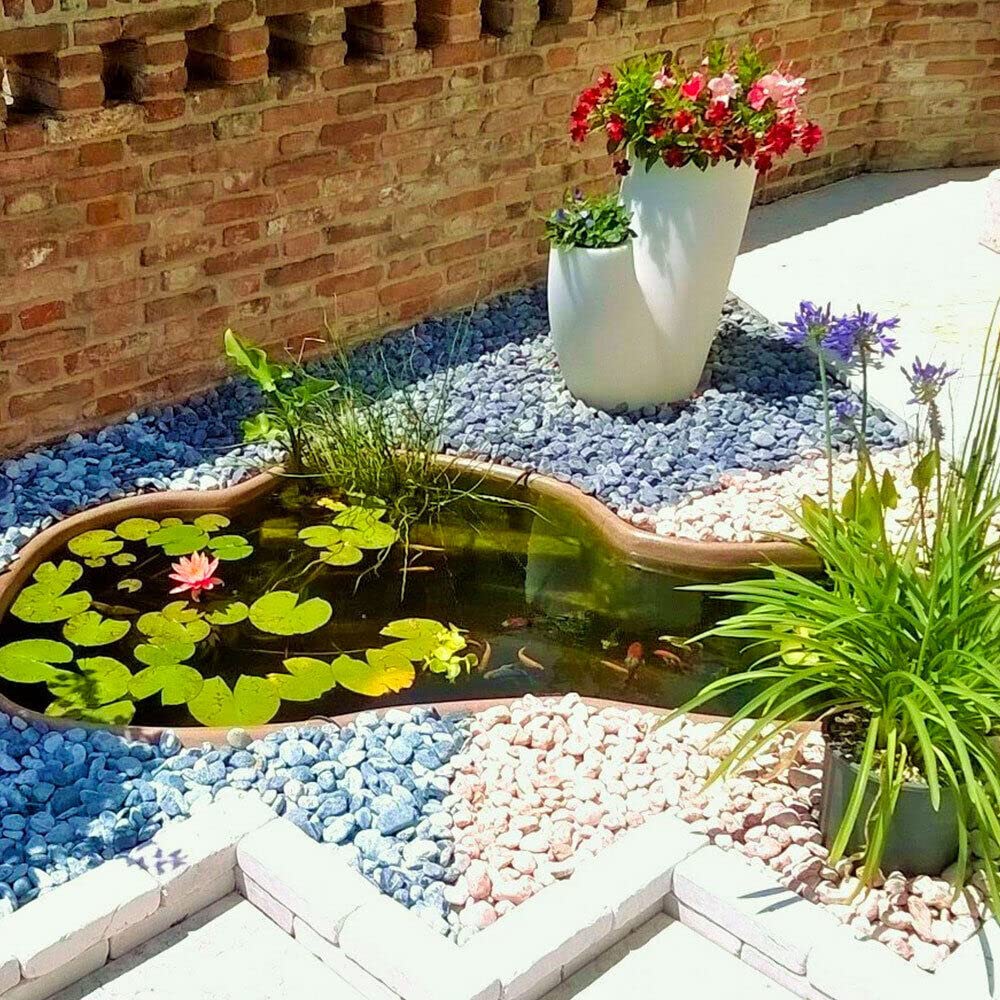 Giardini d'Acqua Art.525 Laghetto MOD Antille Vetroresina Stagno Artificiale Vasca per Pesci 220 x 140 X 60 Cm Piante Palustri Koi Garden DIY Capacita' 750 Lt Effetto Naturale Garanzia 25 Anni