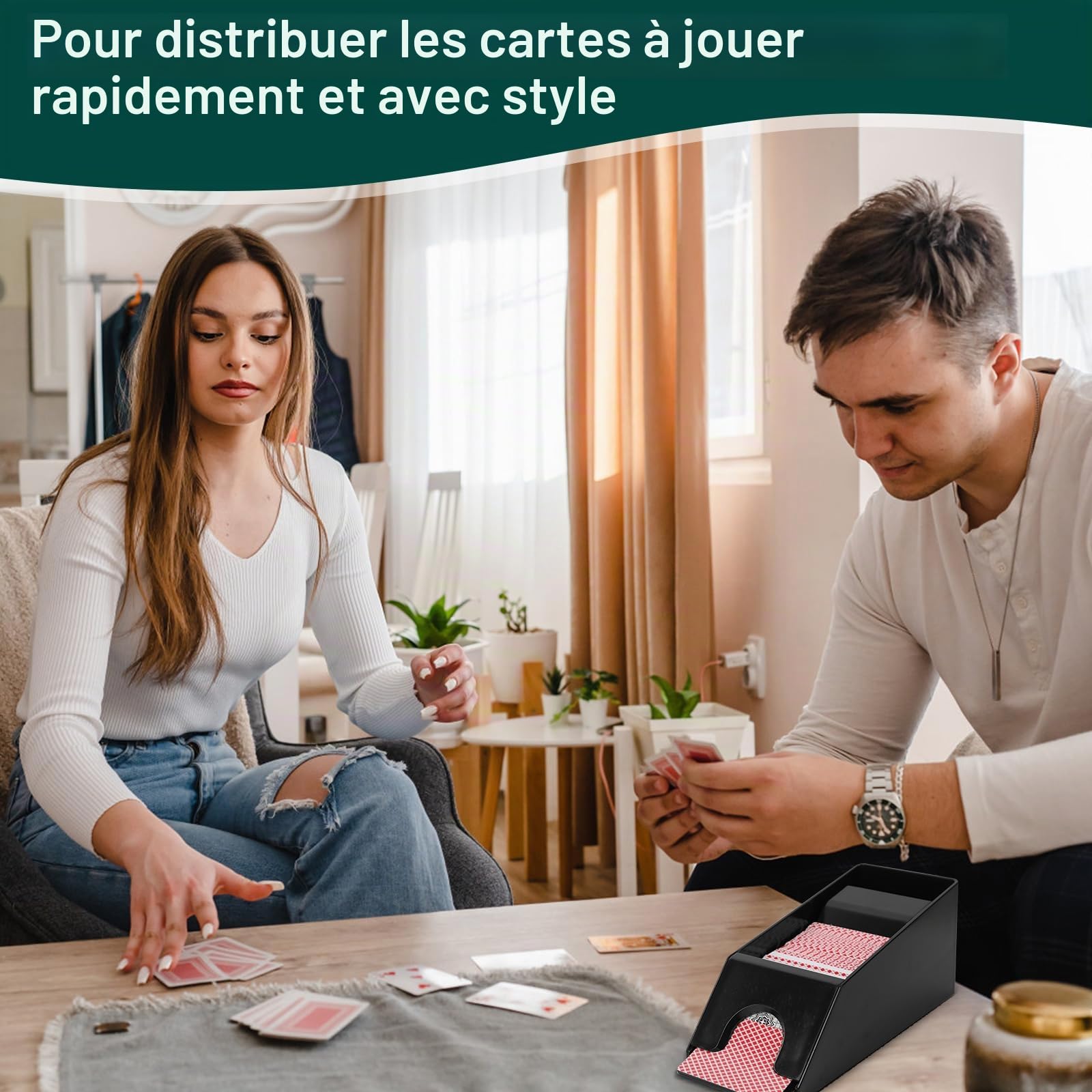 Chaussette de Distribution Blackjack, Chaussette en Acrylique Transparente pour Cartes à Jouer, Distributeur de Cartes pour 4 Paquets de Jeu de Blackjack Poker Accessoires