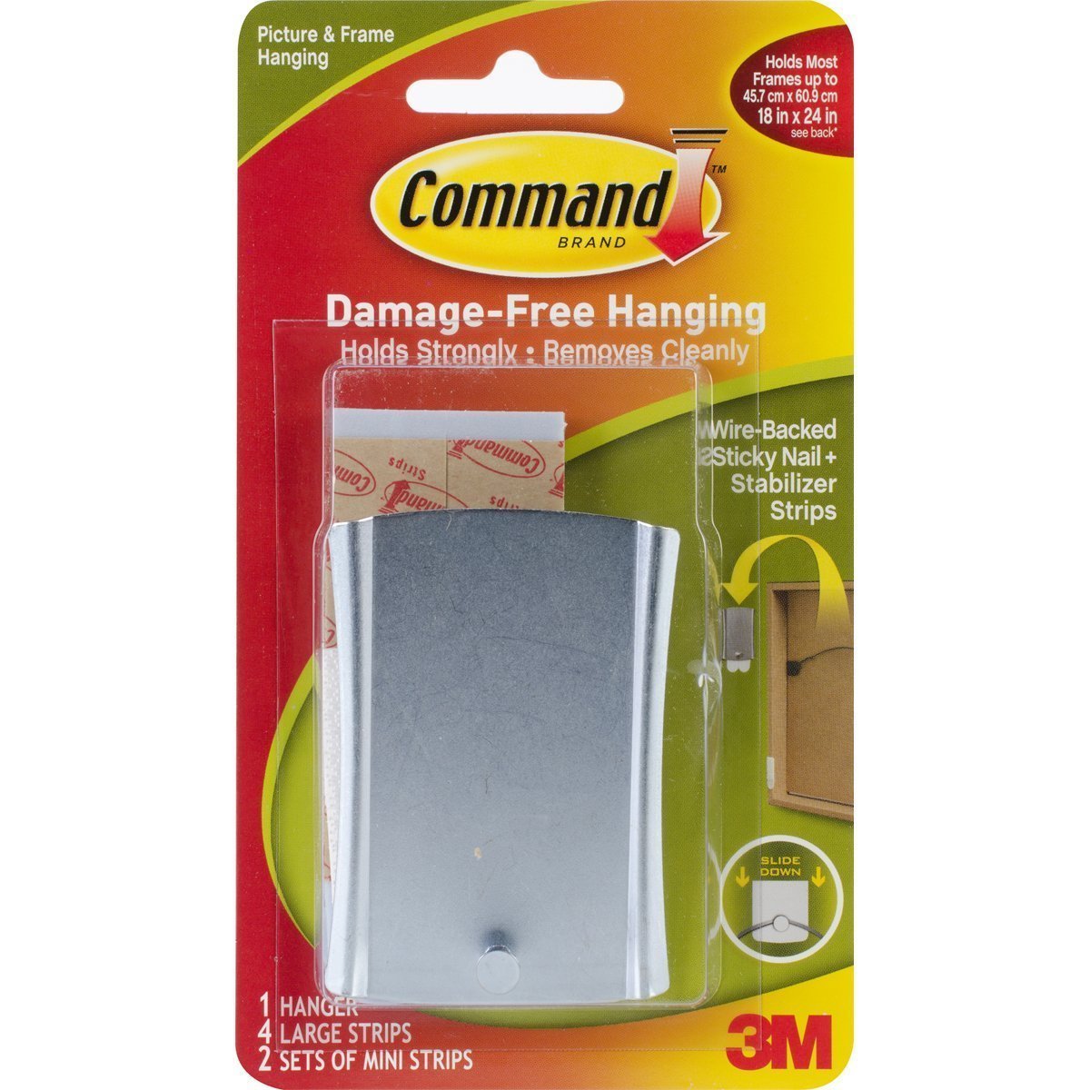 Command Universal Picture Hanger w/ Stabilizer Strips, Jumbo, 4Hanger