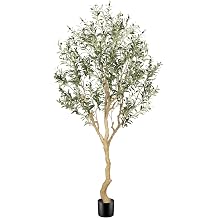 Realead Faux Olive Tree 7ft - Tall Outdoor Olive Tree UV Resistant with Realistic Leaves and Natural Trunk - Artificial Olive Trees for Modern Home Balcony Patio Indoor Outdoor Decor