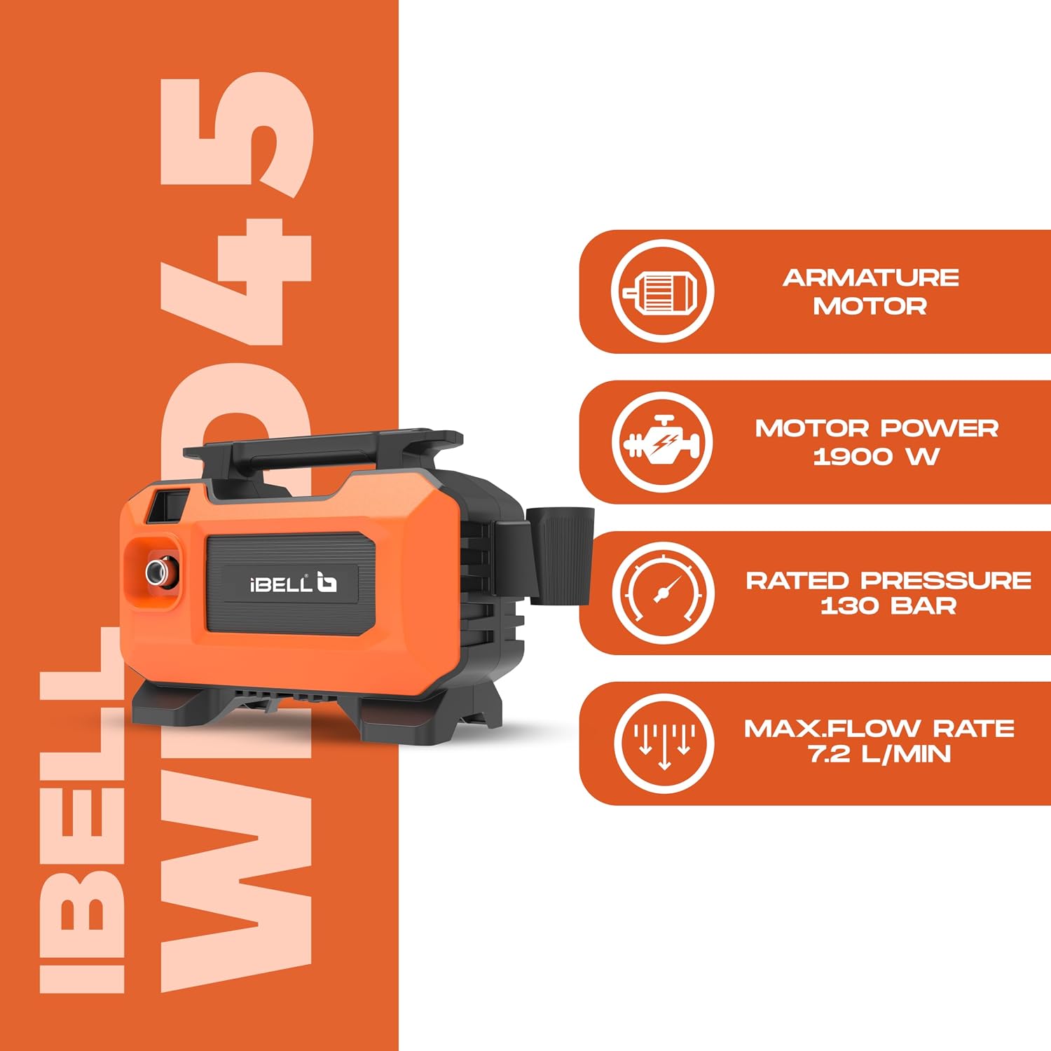 IBELL WIND45 High Pressure Washer with key specifications