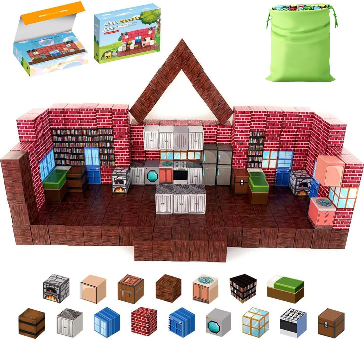 Magnetic Toys, Magnetic Building Block Set, 100 Pieces STEM Learning Toy, Construction Set for Kids Girls and Boys Age 3, 4, 5, 6, 7, 8, 9,10 Years, Birthday Gift,Magnetic Cubes, Toys, Building Toys,