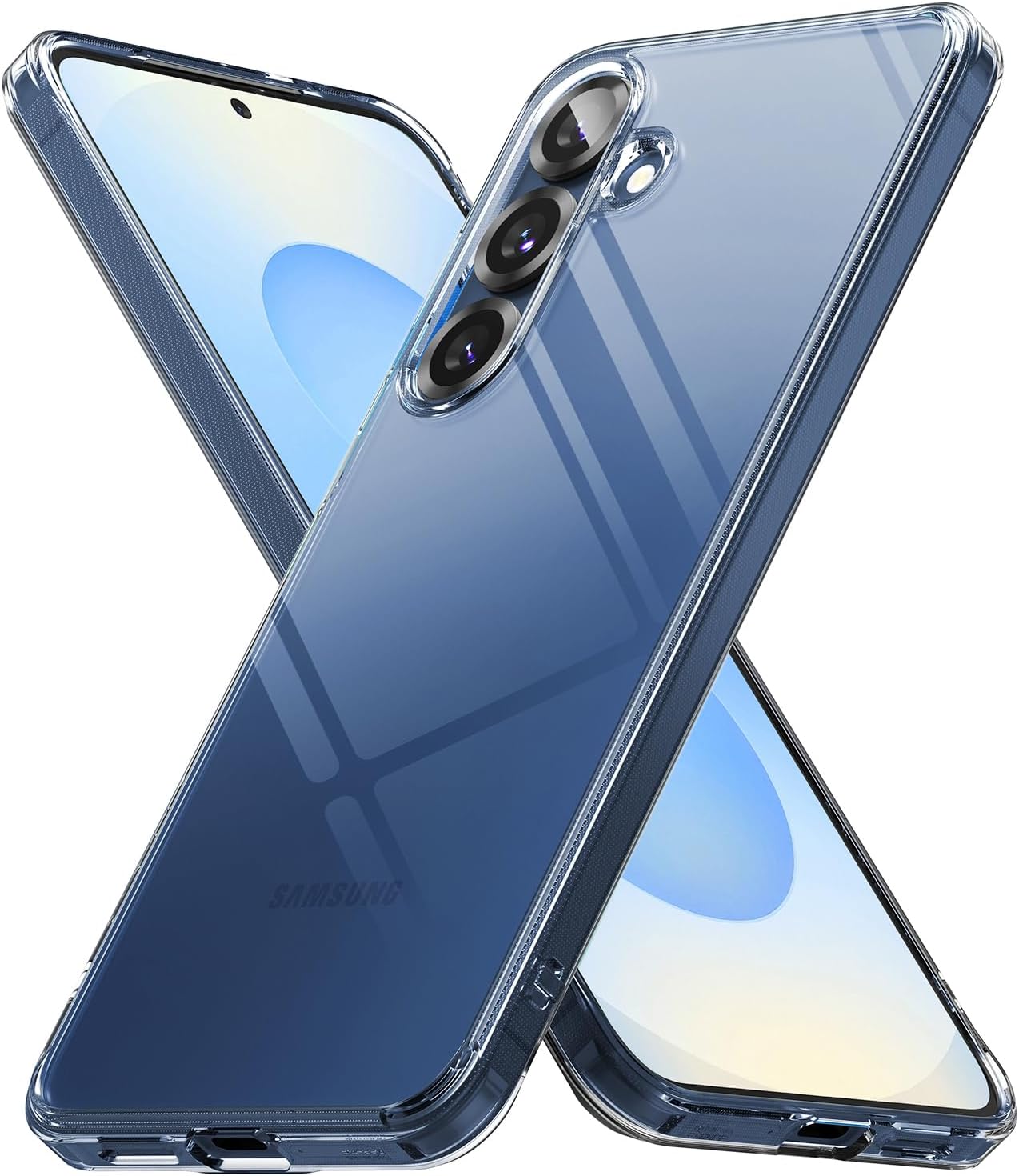 Ringke Fusion Case Compatible with Galaxy S25 [Clear] + Easy Slide Privacy Tempered Glass Compatible with Galaxy S25 [2 Pack] image 2