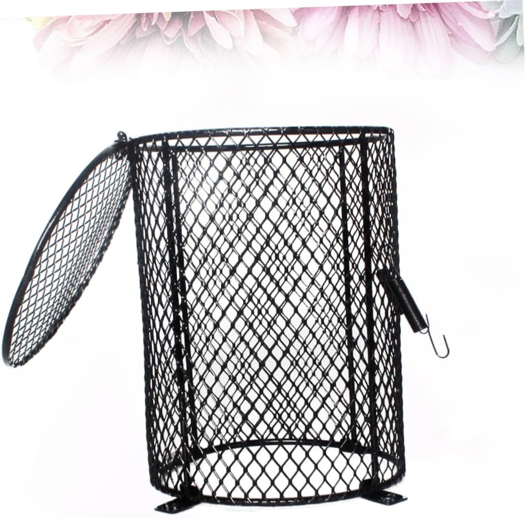Hemoton Reptile Scalding Lampshade Durable Round Cover for Heating Lamps Essential Reptile Habitat Decor Protects Pets from Burns Compatible with Various Light Types Black