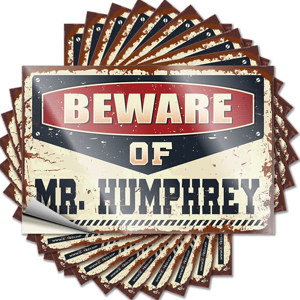 Hot Helmet Decals | Beware of Mr. Humphrey Coastal Durable Vinyl Sticker Easy Apply for Girls(8X12CM)