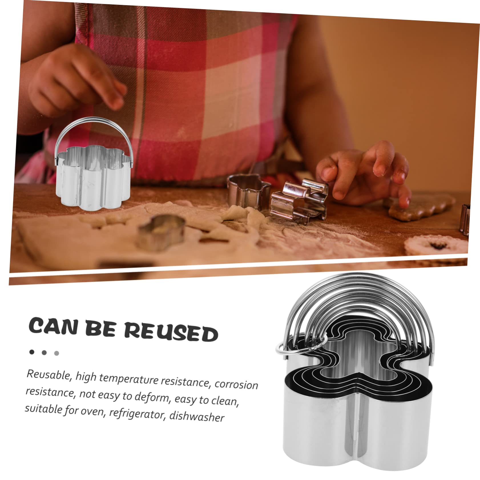 Amosfun 3 Ensembles Ensemble De 5 Anneaux De Mousse Pâtisserie Cookies Trousse Biscuit Mini Emporte-pièces Pour La Cuisson Formes D'emporte-pièces Silver Acier Inoxydable 5 Pièces * 3