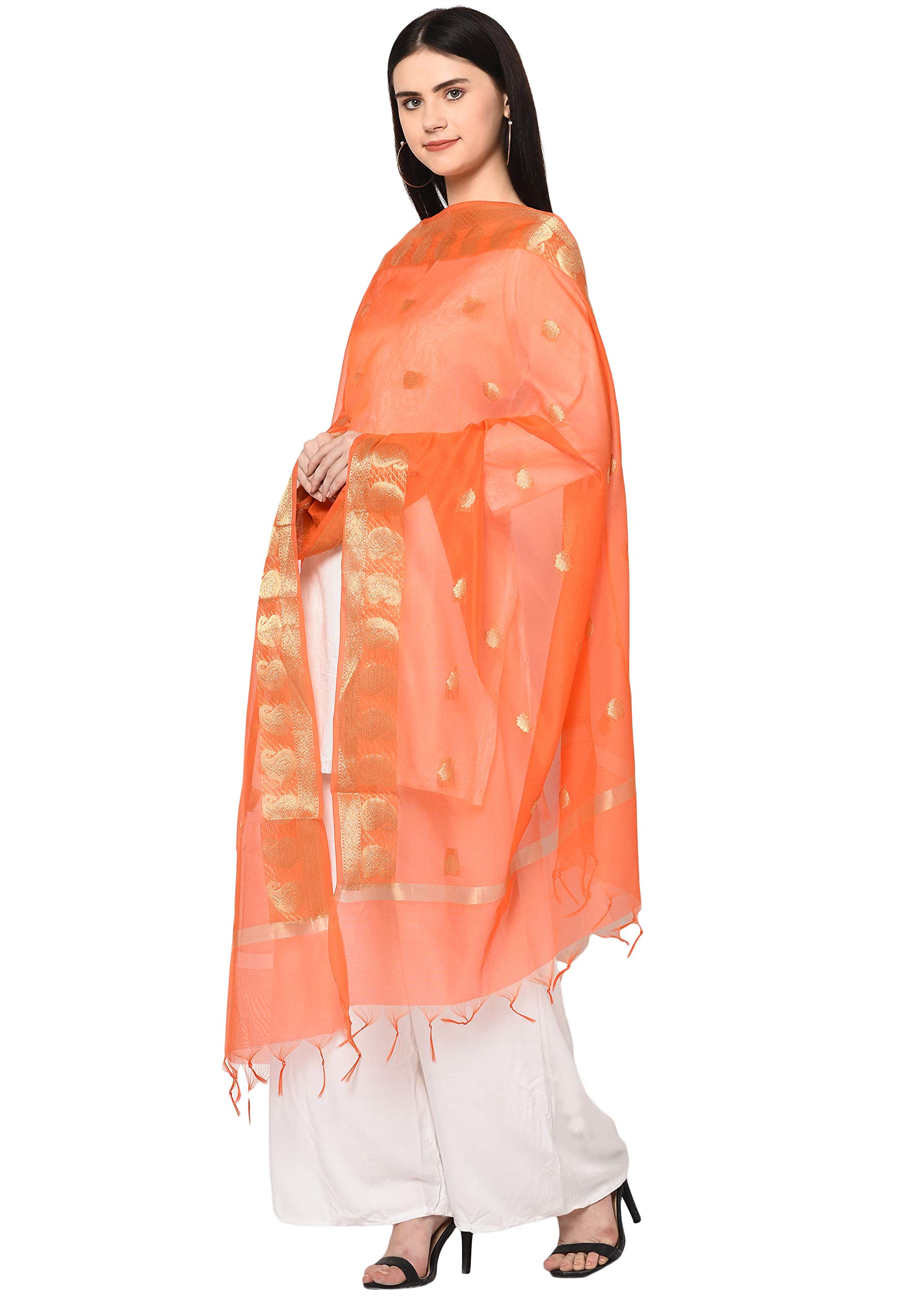 Weavers Villa Women's Banarasi Poly Silk Woven Dupatta, 2.25 Mtrs