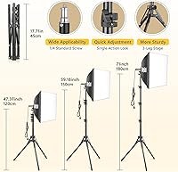 Vista 4 de Torjim Softbox Photography Lighting Kit, 16'' x 16'' Professional Softbox Lighting Kit with 85W 3000-7500K LED Bulbs, Studio Lights for Set Premium