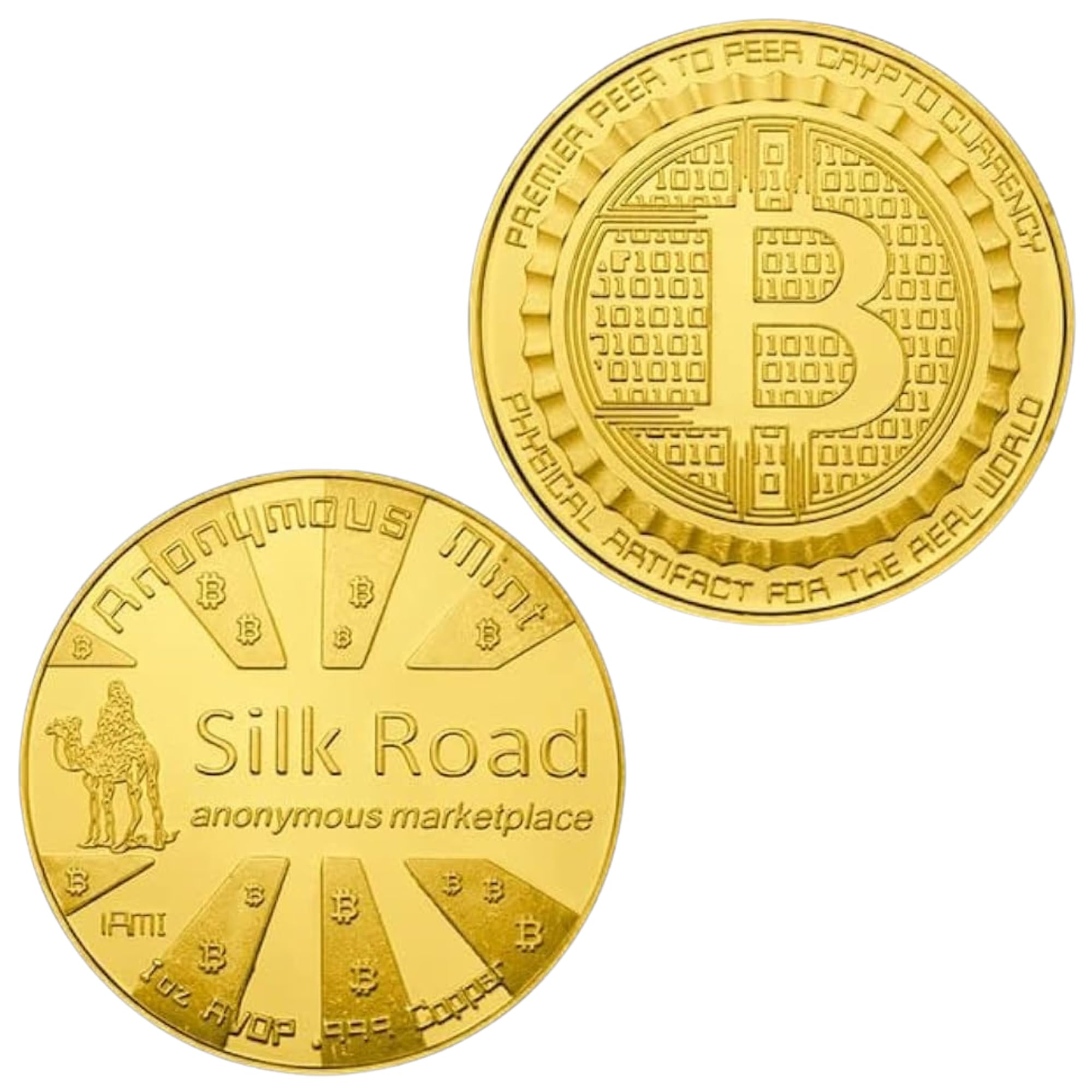 Craftbia Silk Road Bitcoin -Special Edition Metal Coin with Gold Plating  32g,40mm : Amazon.in: Jewellery