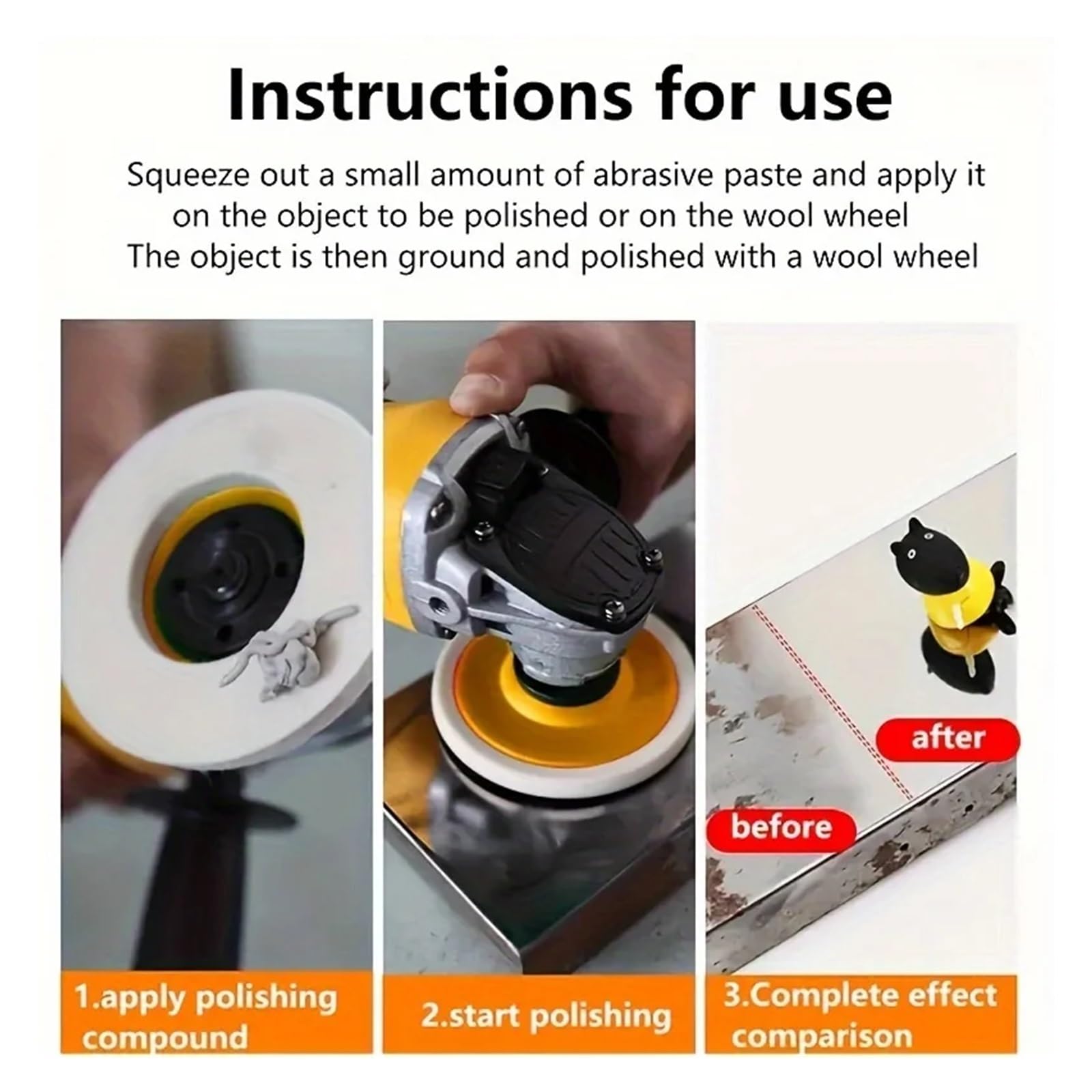 10 sztuk 4-calowe metalowe aluminiowe filcowe tarcze polerskie do stali nierdzewnej, chromu, biżuterii, drewna, plastiku Lucky