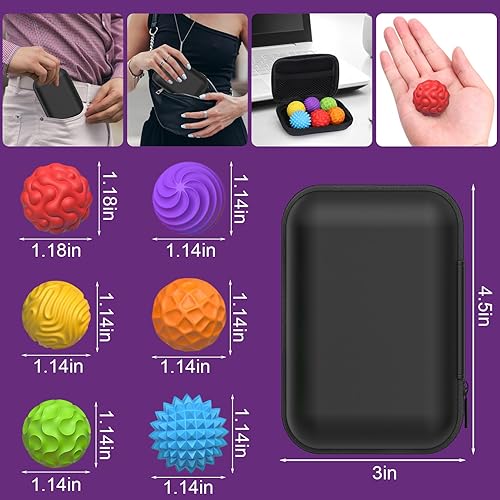 Miniatura 110 de BUSOHA Bolas de silicona para la ansiedad, paquete de 4 juguetes para adultos, juguetes sensoriales para adultos, adolescentes, regalos para calmar